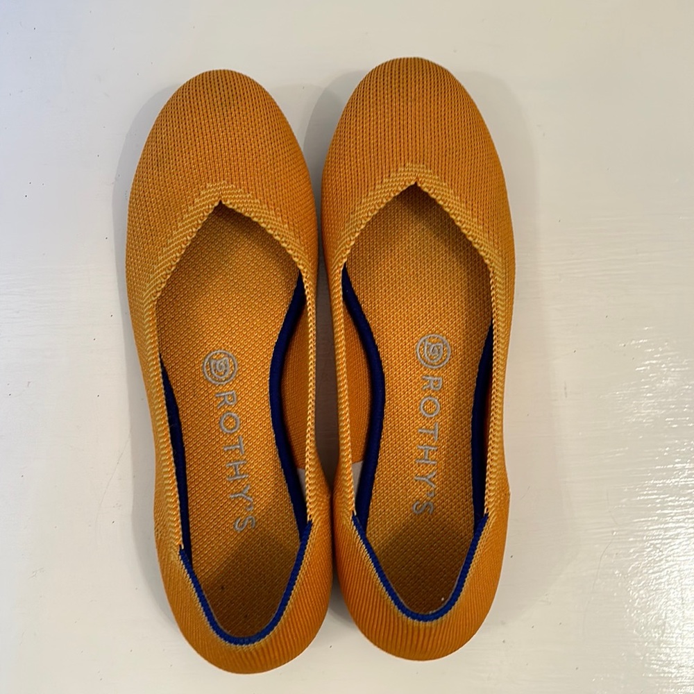 Rothy’s, Size 8 (38.5), Lemon Drop Yellow Round Toe Flats